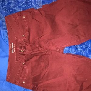 Burgundy jeans